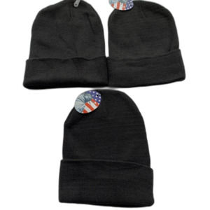 3‎ Beanie Knit Ski Cap Hat Winter Lace Beanie Adult One Size Knit Deep Black